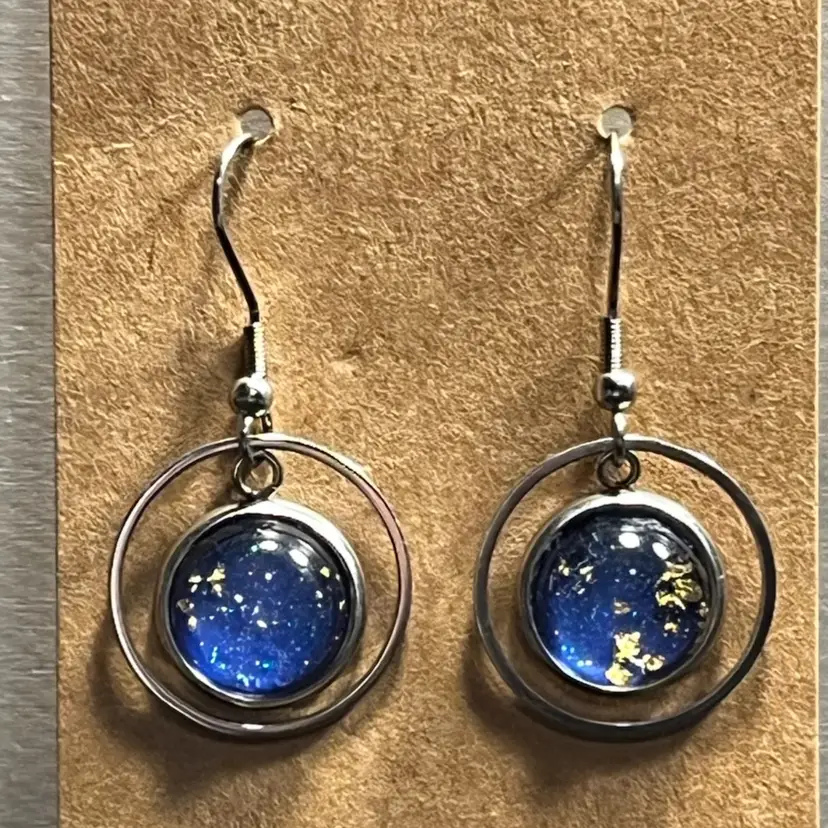 Dangle Foil/Glitter Earring Handmade By Me As Pictured