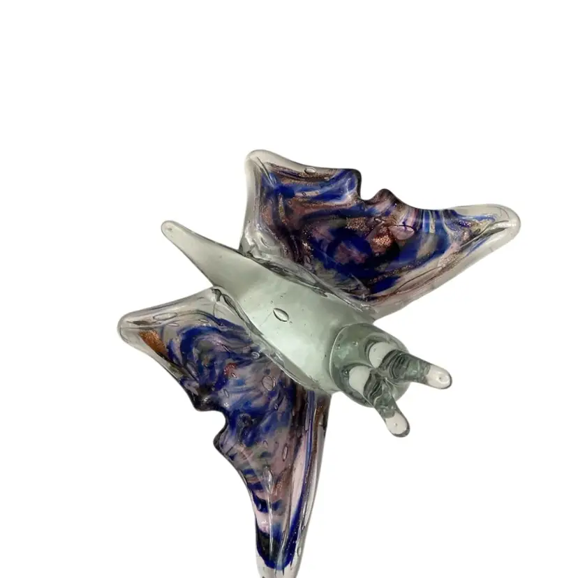 Murano? Art Glass Butterfly Paperweight 2 1/2” X 5 1/2”