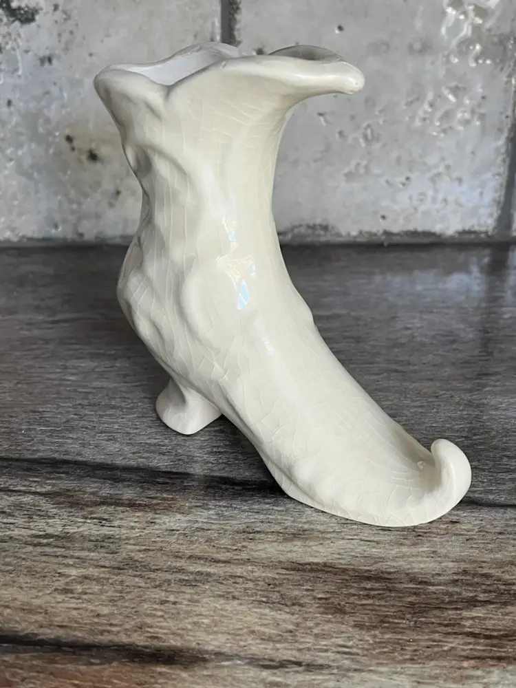 Vintage Ceramic Boot Vase signed WB