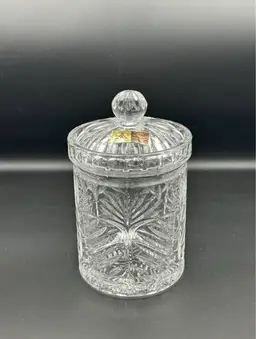 German Lead Crystal Biscuit Jar
