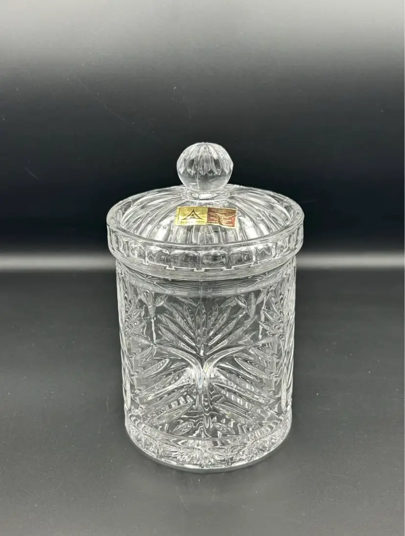 German Lead Crystal Biscuit Jar