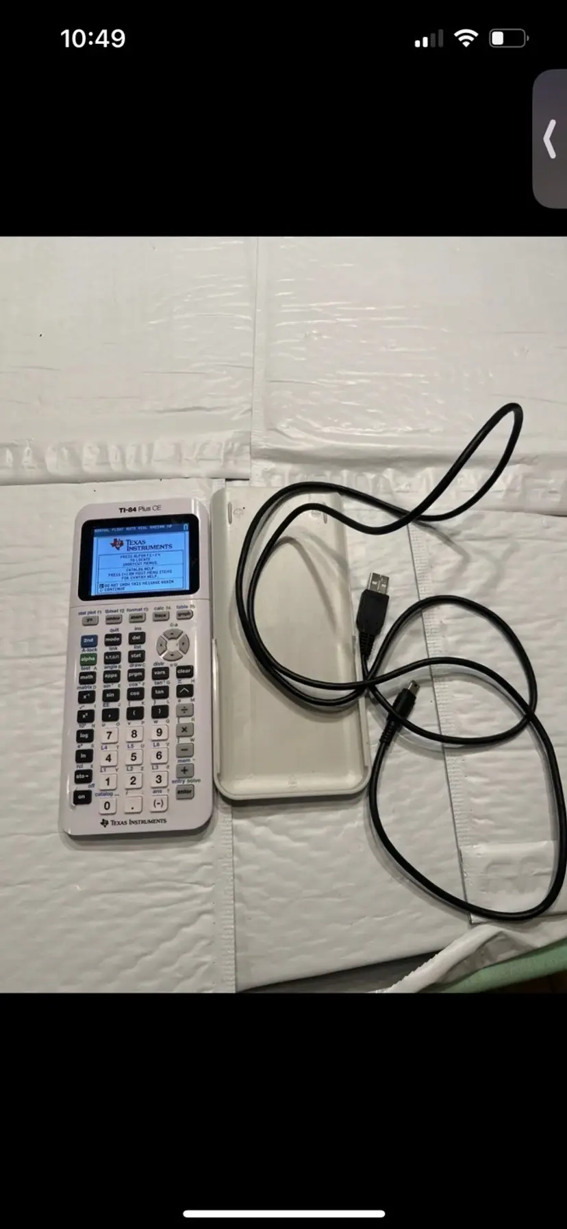 Texas Instruments TI-84 Plus CE White Graphing Calculator Tested W Case Cable