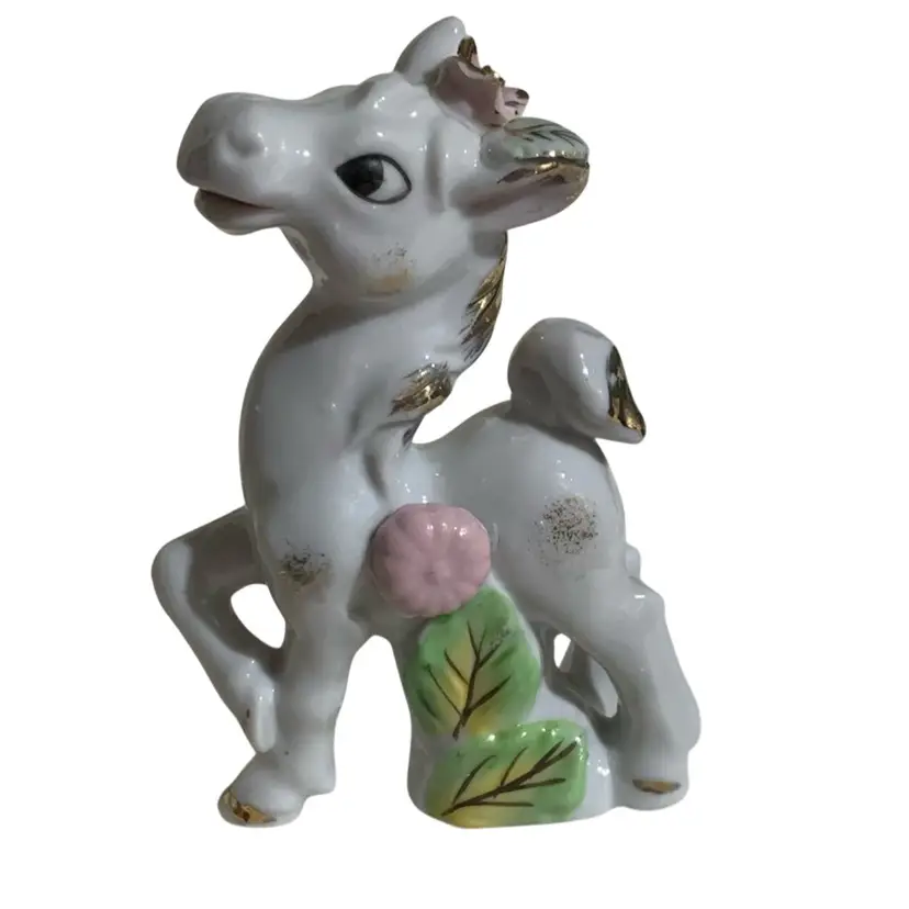 Vintage Theme Park Circus 🎪 Porcelain Horse 🐎 Figurine 4.5” Tall Made In Japan  🇯🇵