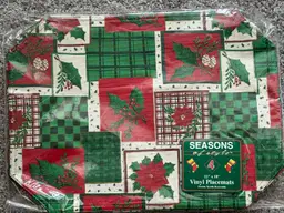 Vintage Seasons Of Style Vinyl Christmas Placemats