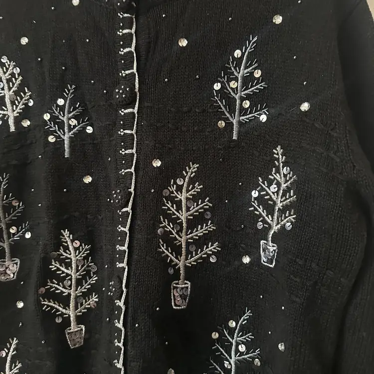 Vintage Basic Editions Holiday Button Up Sweater Size S