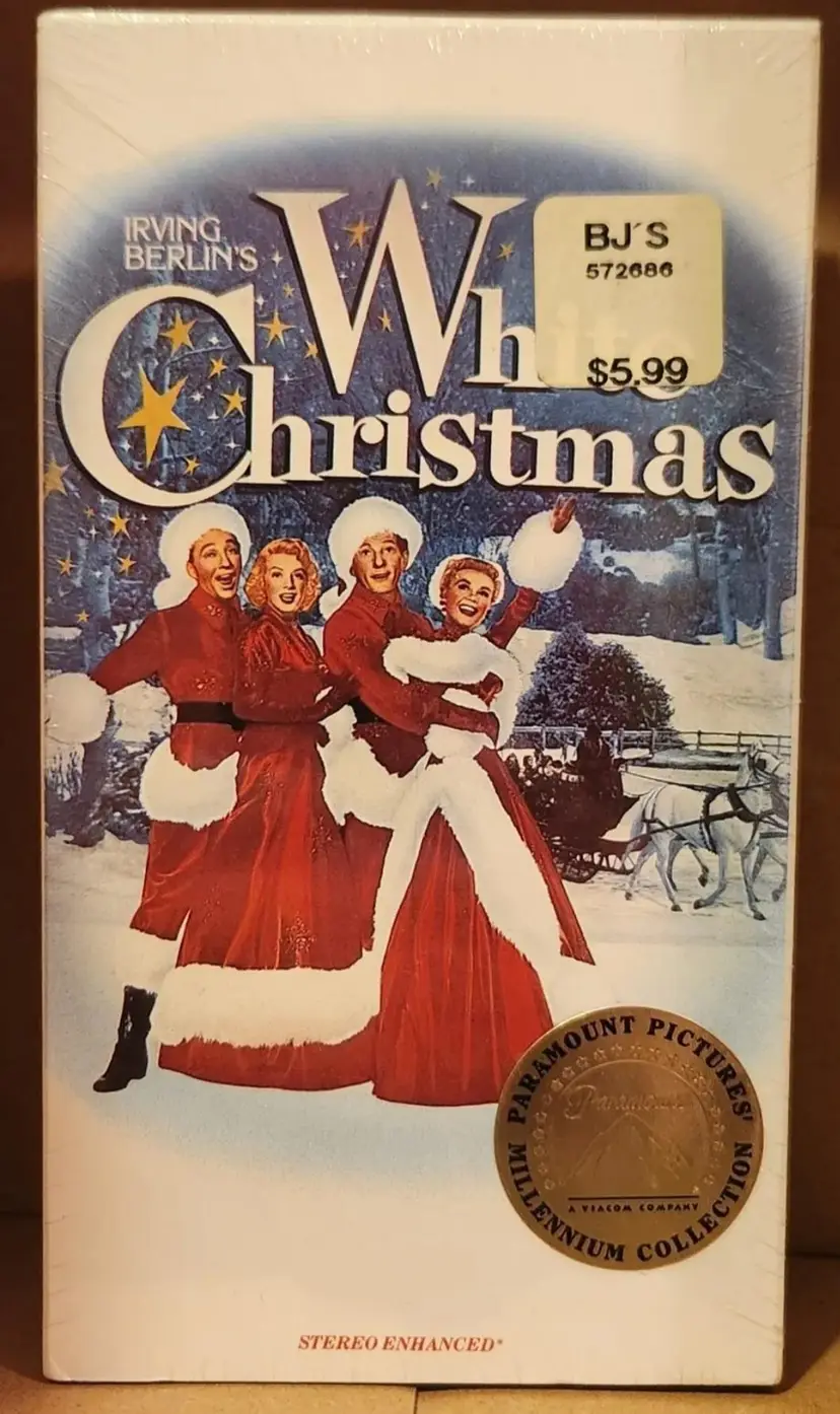 White Christmas Sealed VHS With Hype Sticker Paramount Watermarks On Side
