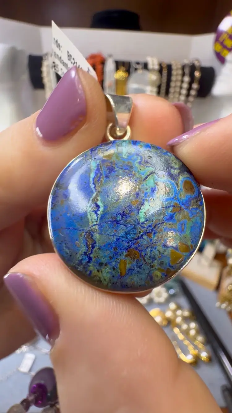 NWT .925 Silver And Bluebird Azurite Pendant - 1.5” Drop