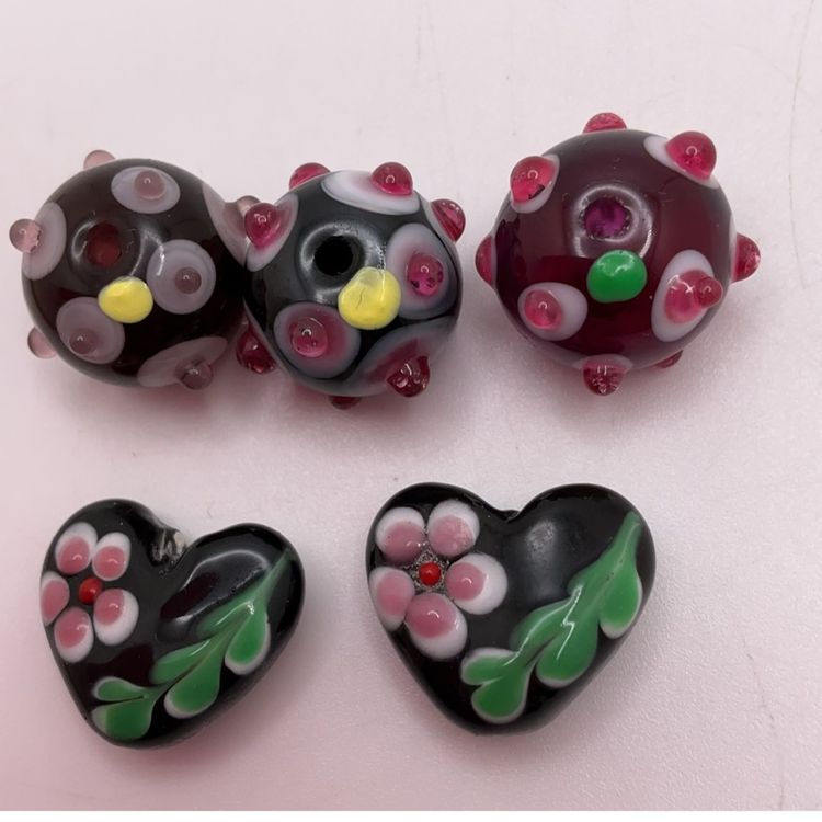 Lampwork Glass Bead Set of 5