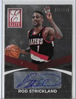 Rod Strickland 2012 Elite Portland Trail Blazers Card - Autographed 186/199