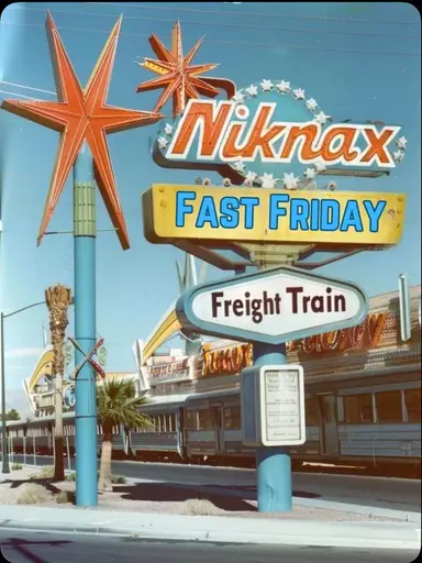 Fast Friday Freight Train - Kitsch - Bluemountainsboho