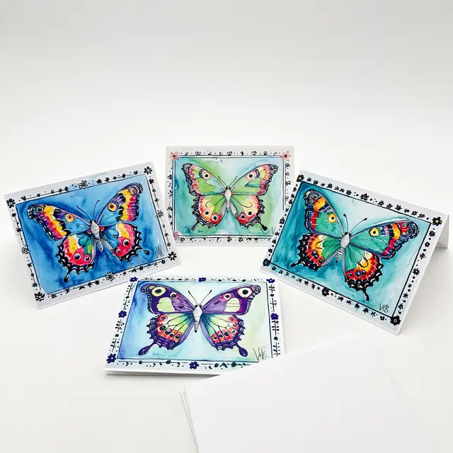 Butterfly Print Blank Notecards 5.25
