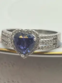 Bella Luce Tanzanite Heart Ring Size 10.5 Sterling Silver Simulated Diamond JTV