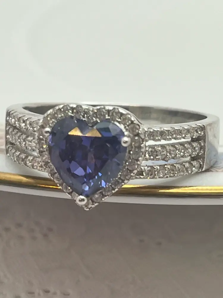 Bella Luce Tanzanite Heart Ring Size 10.5 Sterling Silver Simulated Diamond JTV