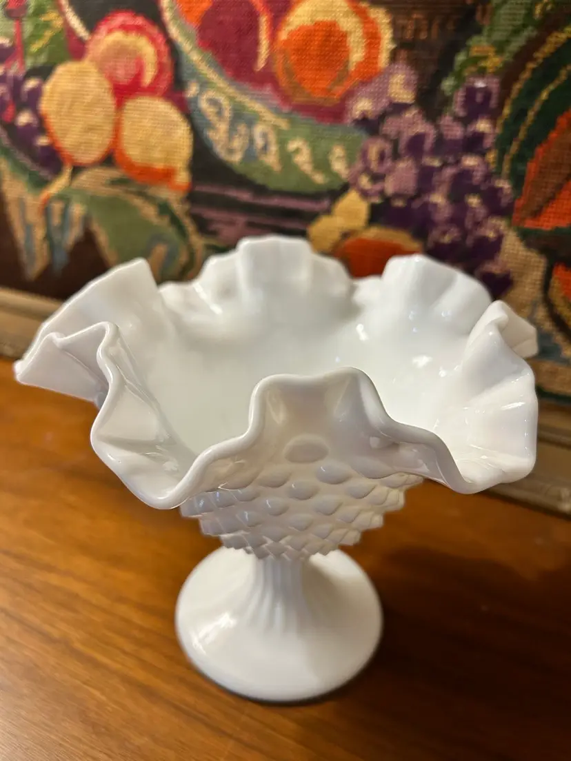 Vintage Milk Glass Candy Bowl