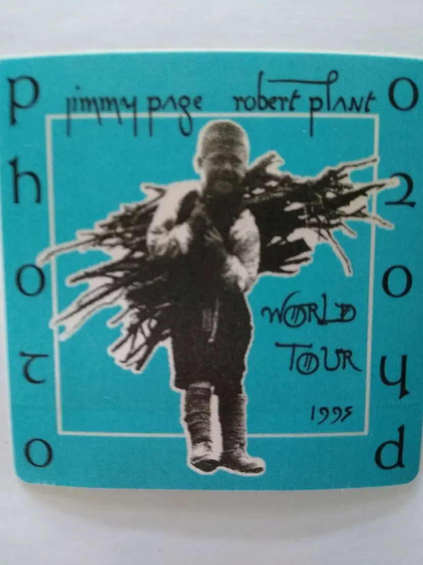 Jimmy Page Robert Plant Backstage Pass Led Zeppelin 1995 Hard Rock Music Blue