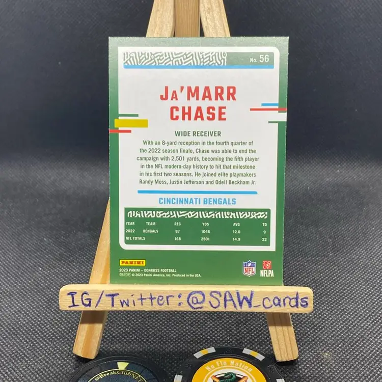 Ja’Marr Chase 2023 Donruss No Name Variation SP Cincinnati Bengals
