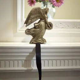 Vtg 1999 Virginia Metalcrafters Solid Brass Angel Stocking Hanger Williamsburg