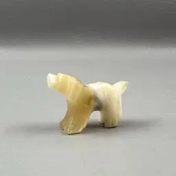 Small Hand Carved Natural Stone Dog Mini 1" Figurine Puppy