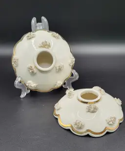 HOLT HOWARD Candle Holders Spaghetti with Gold Trim