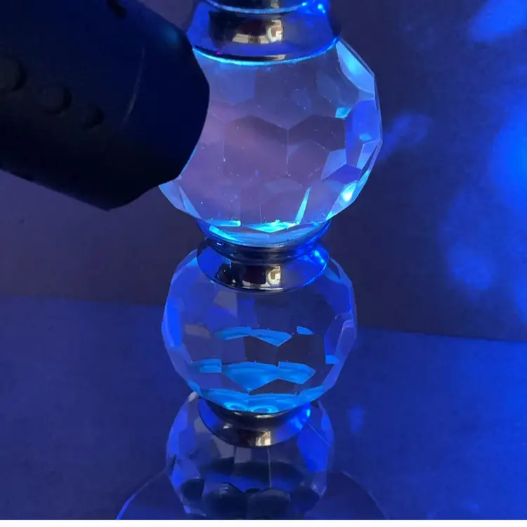 POW1 VTG Shannon by Godinger crystal Candlestick Holder with Faceted Elements 7.5”