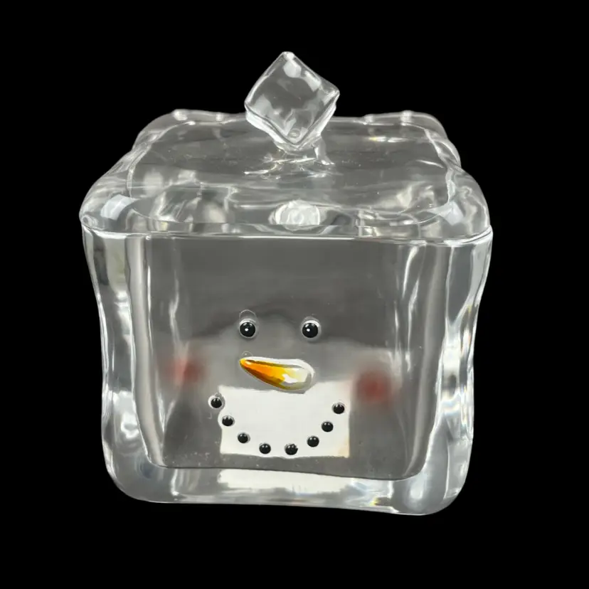 #2 Ice cube Snowman Trinket Box Department 56 Vintage Christmas