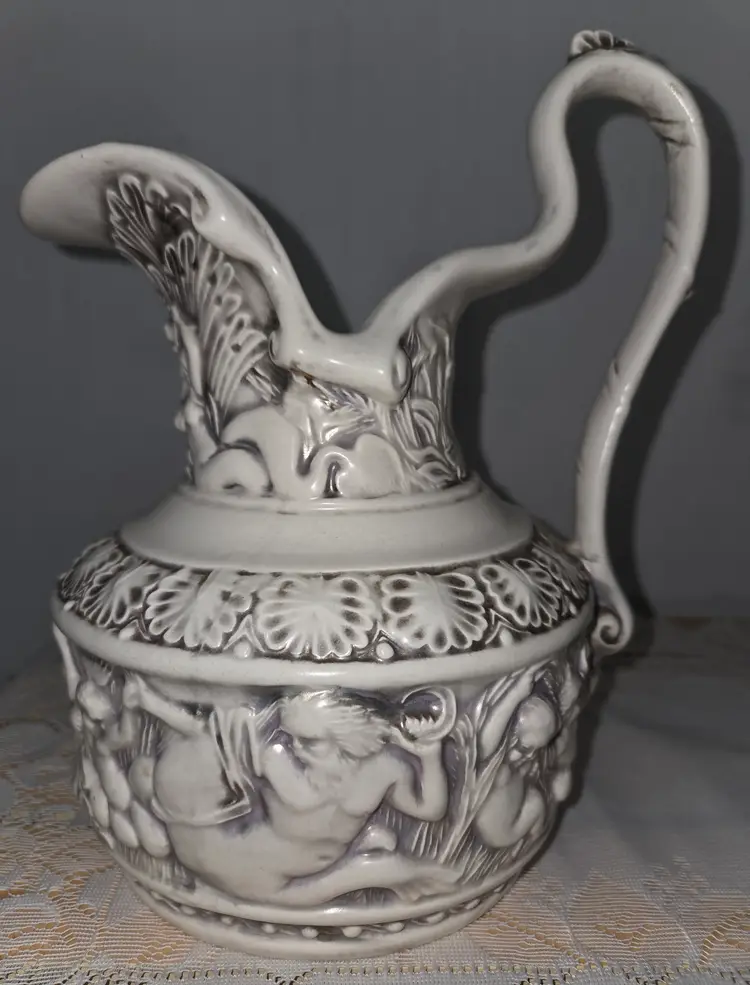 1970 Nude Greek Mythology Motifs of Poseidons, Mermaids & Cherubs Pitcher