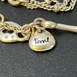 Fossil Silvertone Necklace 18” With 2” Drop