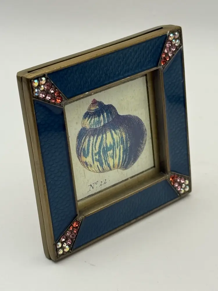 Jay Strongwater Leland Enameled Picture Frame  w/ Swarovski Crystal Pave Corners
