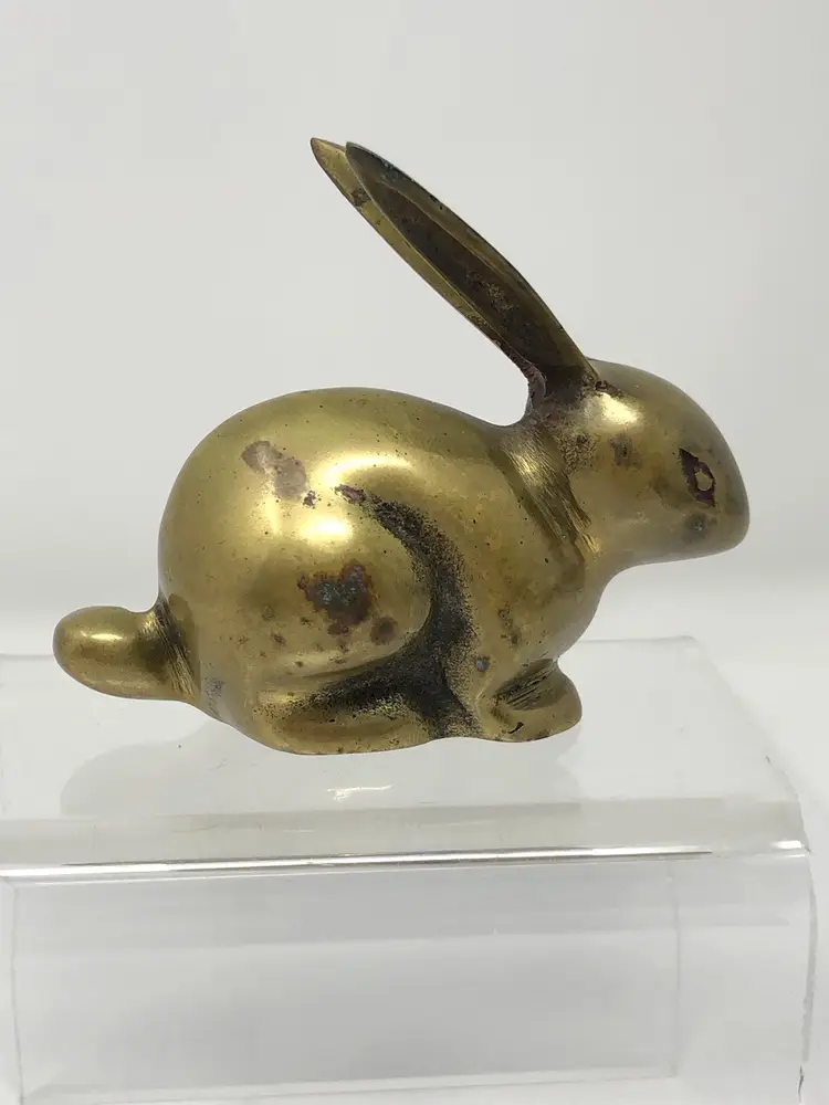 Long-Eared Brass Bunny Figurine