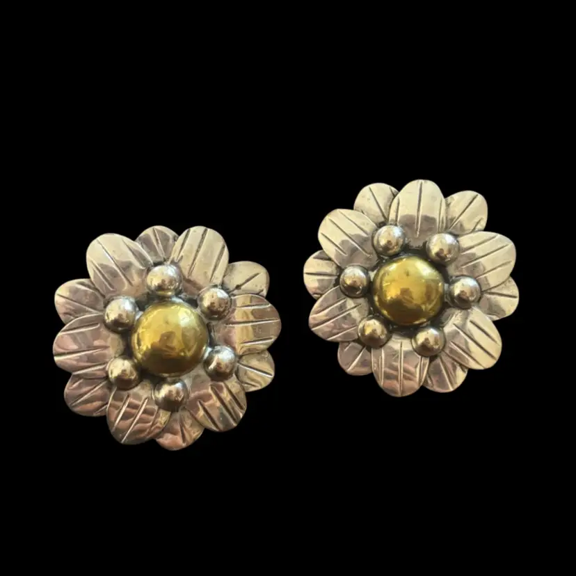 Floral Silver Earrings