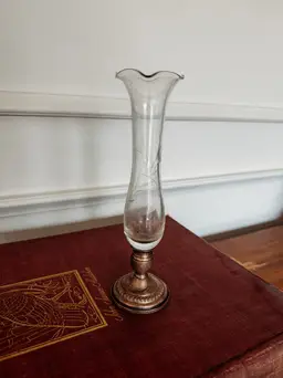 Glass and Sterling Silver Bud Vase