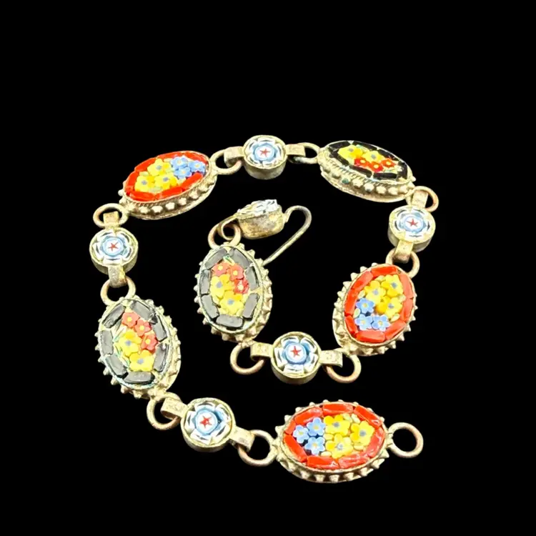 Made In Italy Micro Mosaic Bracelet 12 Panels 7 3/4"