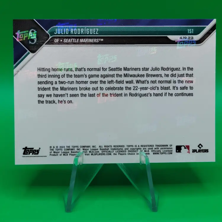 Julio Rodriguez 2022 Topps NOW #151 4.19.23 Poseidon? J-Rod? Mariners Debut The Trident Seattle Mariners