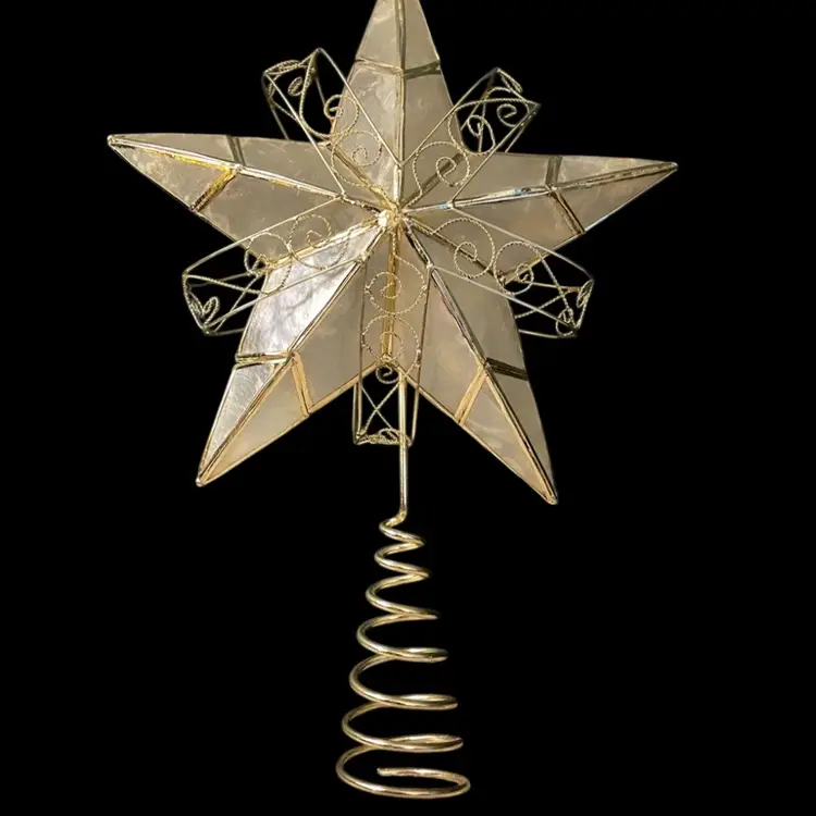 Capiz Shell Star Tree Topper 11" H