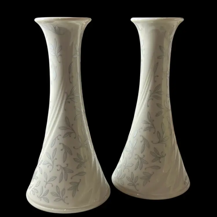 Lenox Wedding Promise Candle Holders - Set Of Two: 4.25”x8.5”x2.5” each