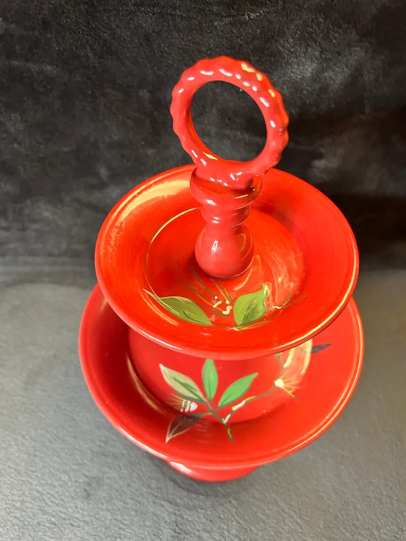 Tracy Porter Jolly Ol' Snowy Red Christmas Three Tier Dessert/Cookie Tray 14"