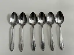 Deluxe Stainless Teaspoons. Set of 6. Made in Japan. Replacement Silverware Flatware.