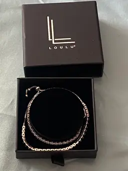 Loulu Set Lot Of 2 Bracelets Silver Clear Crystal Rhinestones 7” To 9” New NIB