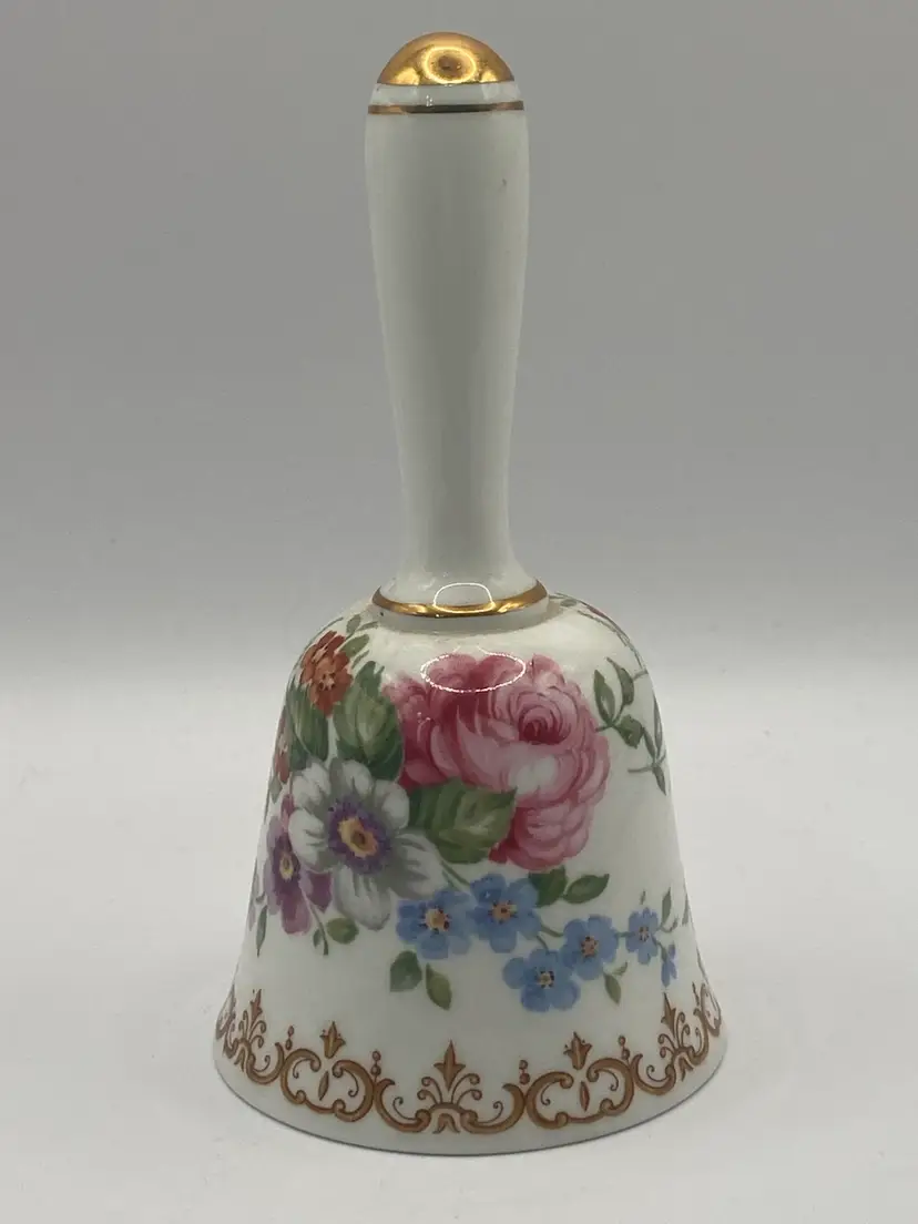 Crown Staffordshire Bone China Bell 5” Tall