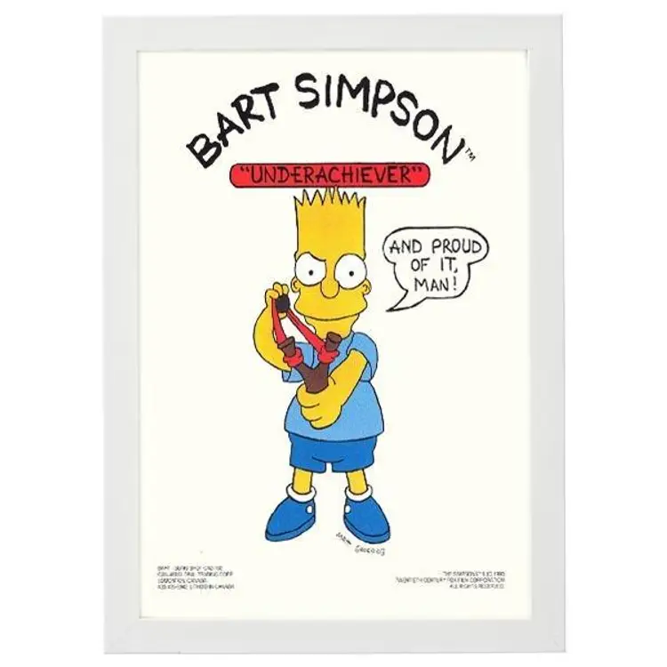 8 x 10 In, Original  Vintage 1990, "BART AND PROUD OF IT, MAN!" Simpsons Poster, Rare & Very Collectible, (8 x 10 In)