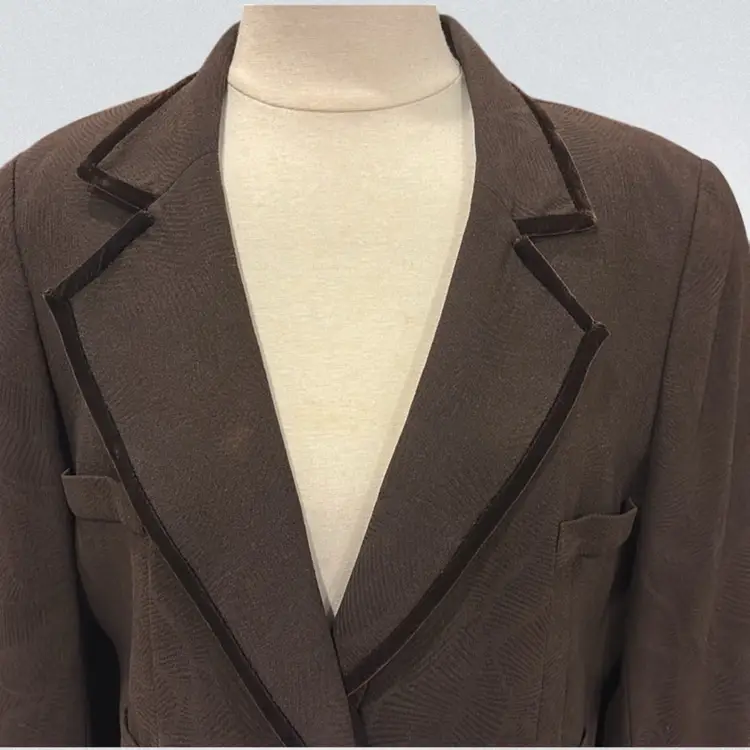 Vintage 1980s Emanuel Ungaro Paris Collection Brown Blazer Size 48 XL
