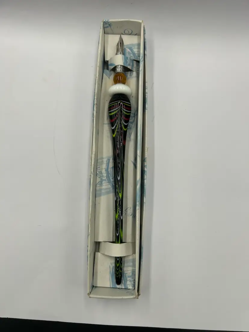 Murano Glass Dip Pen Original Box Unused.