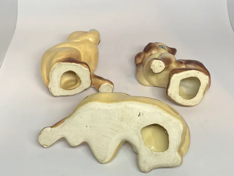 Set of 3 Siamese Cat Figurines, 4" and 3.75" Tall