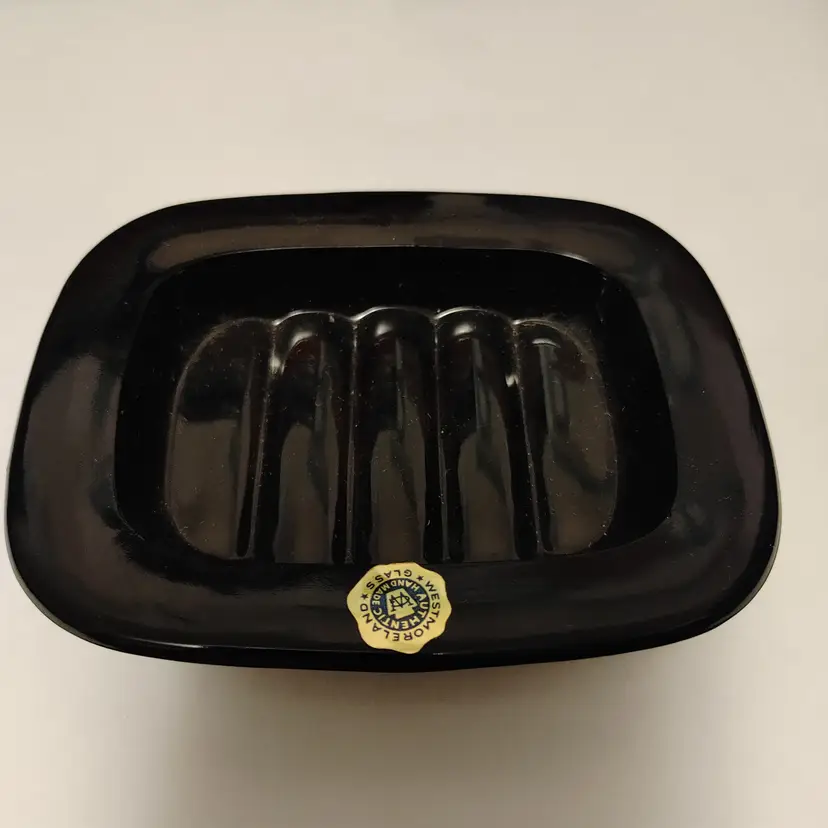 Vintage Westmoreland black ebony soap dish. No issues.