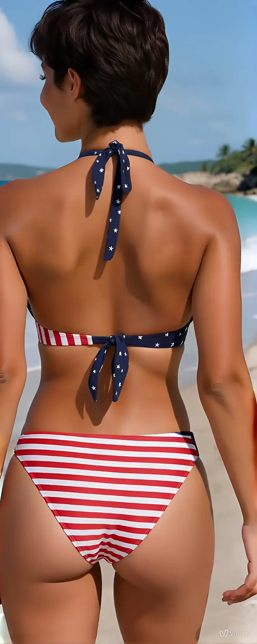 LADIES PATRIOTIC HALTER BIKINI NWT