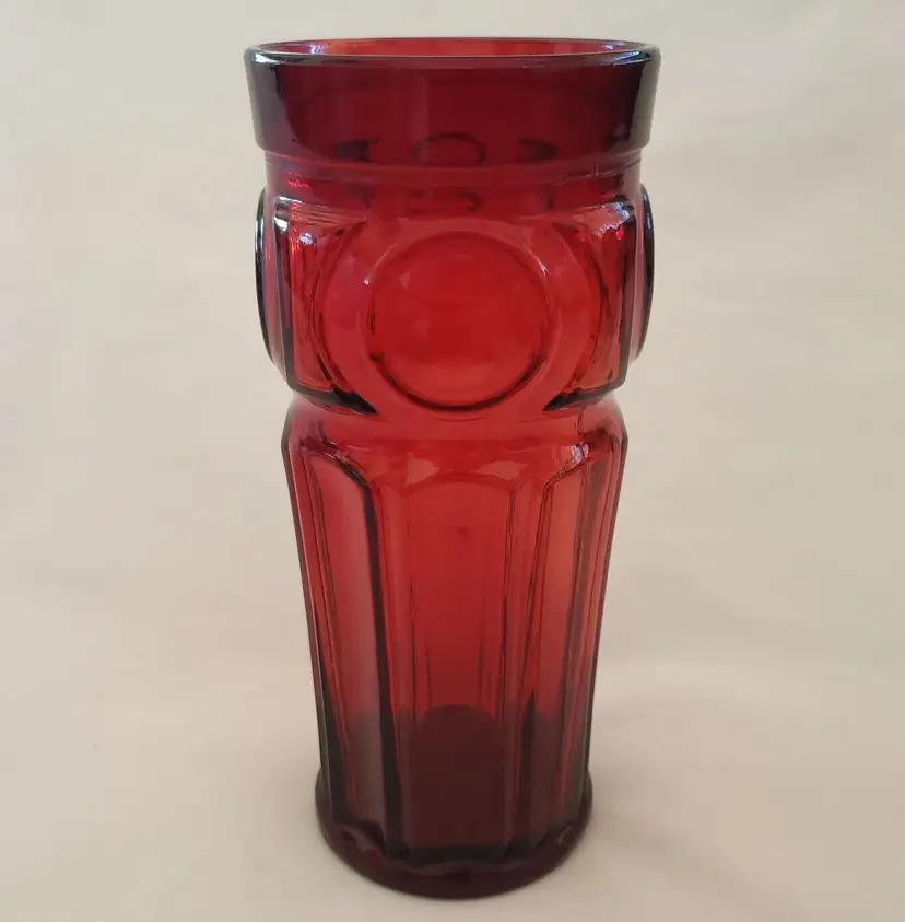 Wheaton Glass - Bullseye Tall Tea Tumbler - Ruby Red 6 3/4" tall approximately Vintage