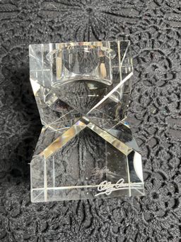 Signed Oleg Cassini Crystal Votive Holder