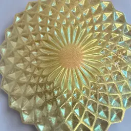 Resin Trinket Jar Iridescent Yellow Green