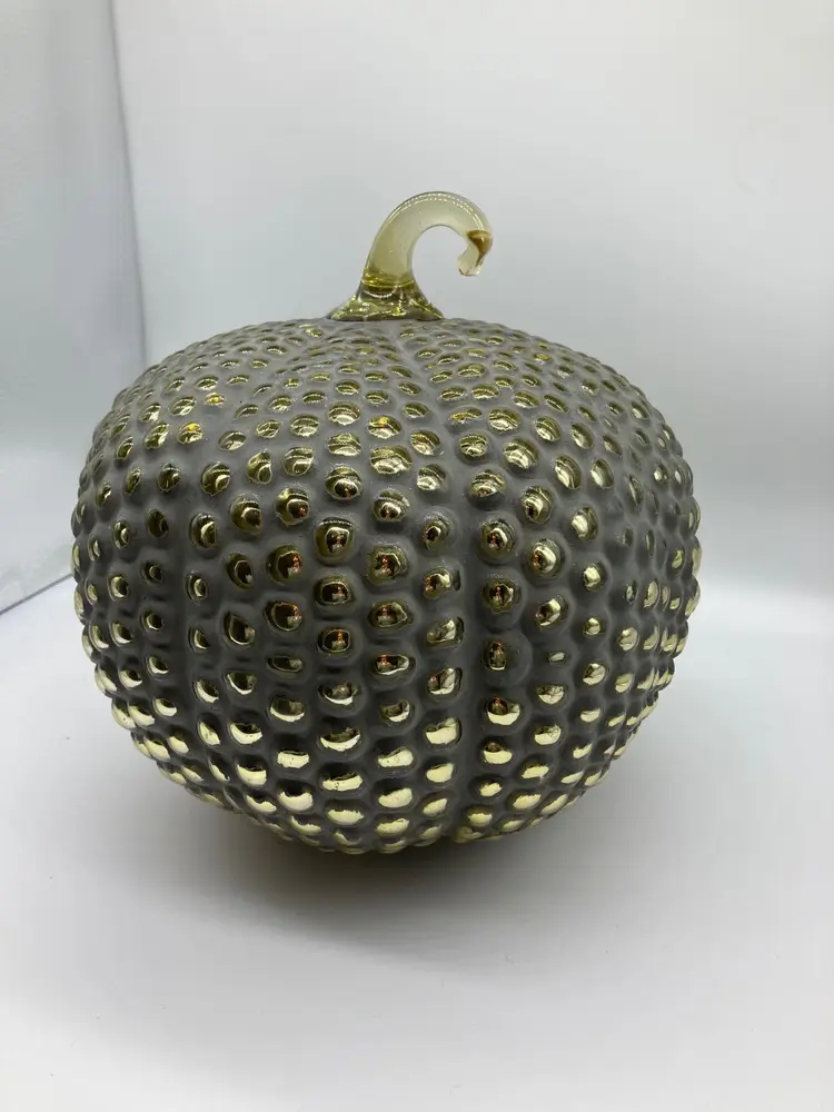 Large gold bumpy glass pumpkin
