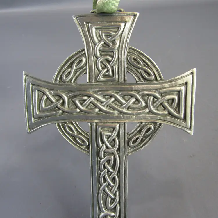 Cynthia Webb Pewter Celtic Cross 4" x 6.26" Silver-Tone Irish Blessing Christian Prayer